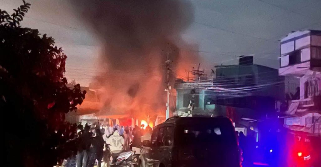 Fire in Hapure, West Dang without fire engine causing heavy damage