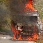 A fire broke out in a moving vehicle, the passenger’s belongings were destroyed